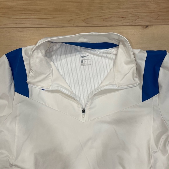 nike white and blue quarter zip windbreaker jacket - Picture 3 of 5